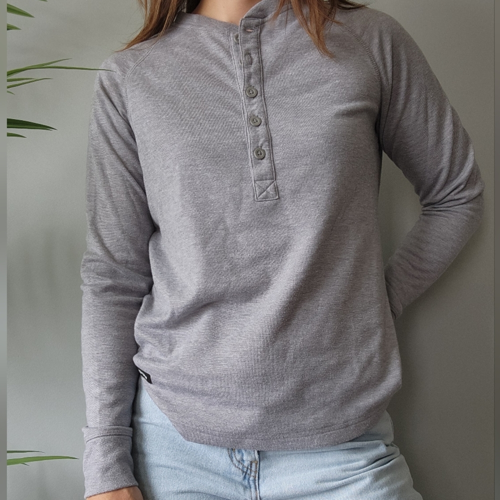 Gray Women's Henley Top